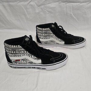 Vans X Baker Sk8-Hi Pro - Black White BAKER SKATEBOARDING - Sz 9US